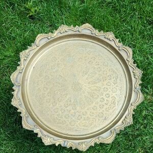 Antique Middle East Hand Crafted Metal Tray